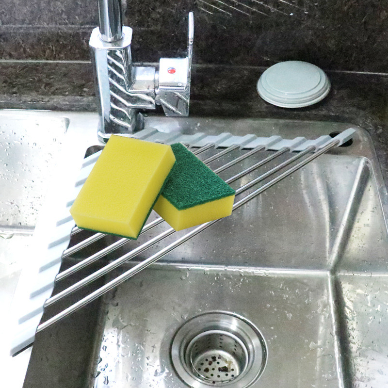 Folding triangle sink rack draining rack bowl chopsticks sponge filter rack