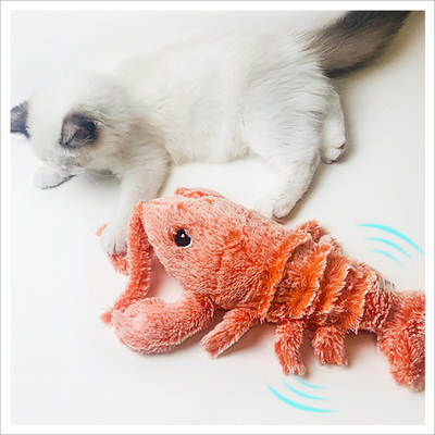 Pet dog toy electric simulation jump lobster USB rechargeable small and medium-sized dog teeth cleaning plush toy