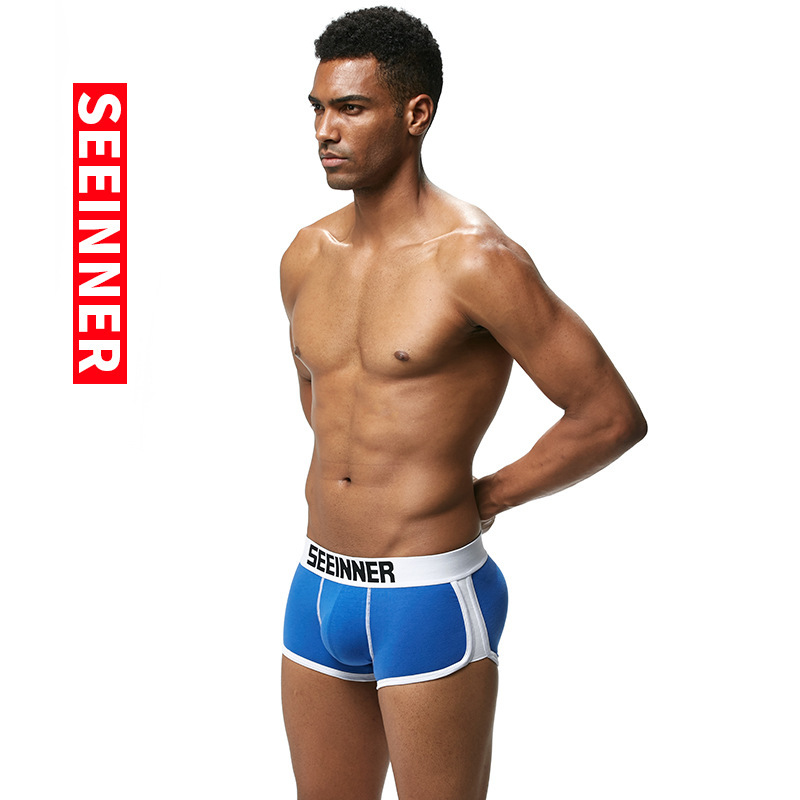 Men's underwear, AliExpress, Amazon, cotton padded hipsters, solid color men's straight-leg pants