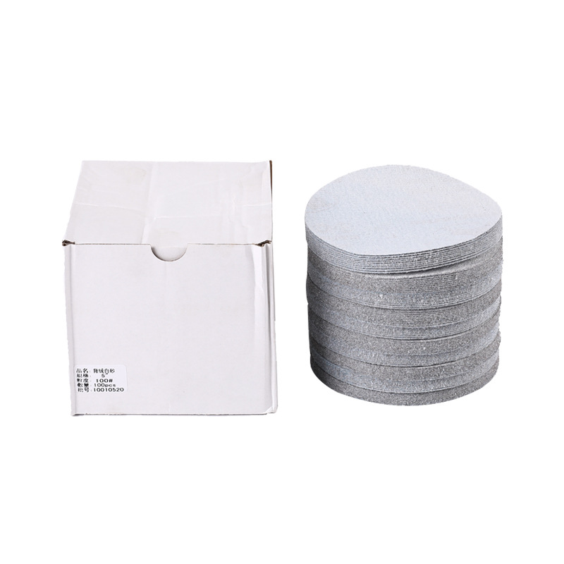 5-inch Golden Bull Round Disc Self-adhesive Flocking White Dry Grinding Back Velvet Sandpaper 23479 Pneumatic Polishing Sanding Sheet Sandpaper