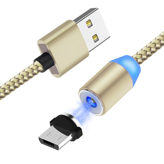 Magnetic suction data line three-in-one 360-degree blind magnetic suction round magnetic charging line for Android fruit typec