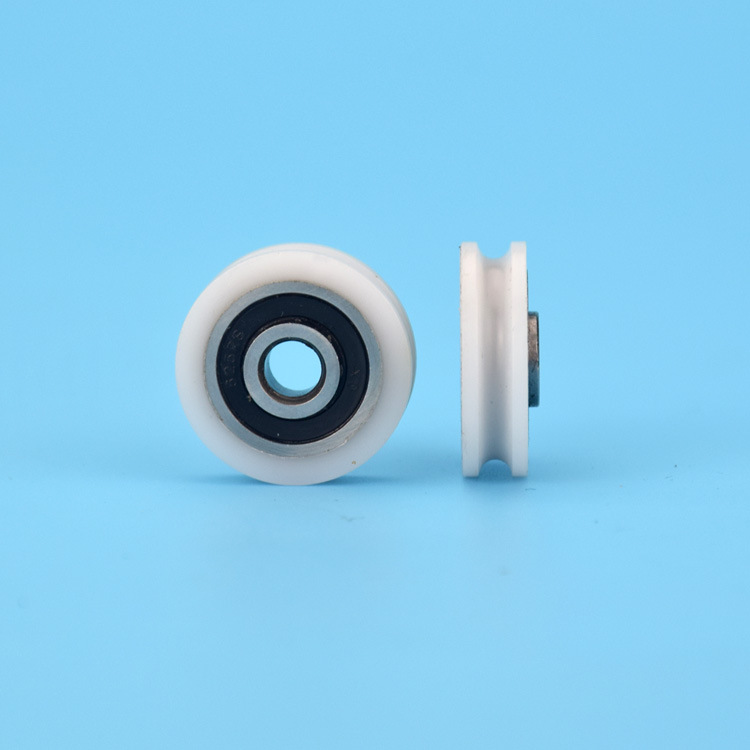 Bearing pulley groove U groove pay-off hanging wheel bathroom wheel nylon POm polyoxymethylene roller sheave 5*21*6mm