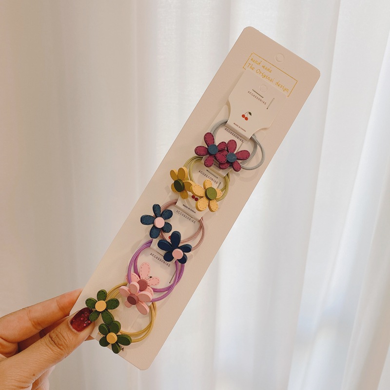 10 anneaux pour cheveux ~ Version coréenne de l'ensemble de combinaison de petits élastiques en caoutchouc pour filles et enfants qui ne blessent pas les cheveux_voghion.com
