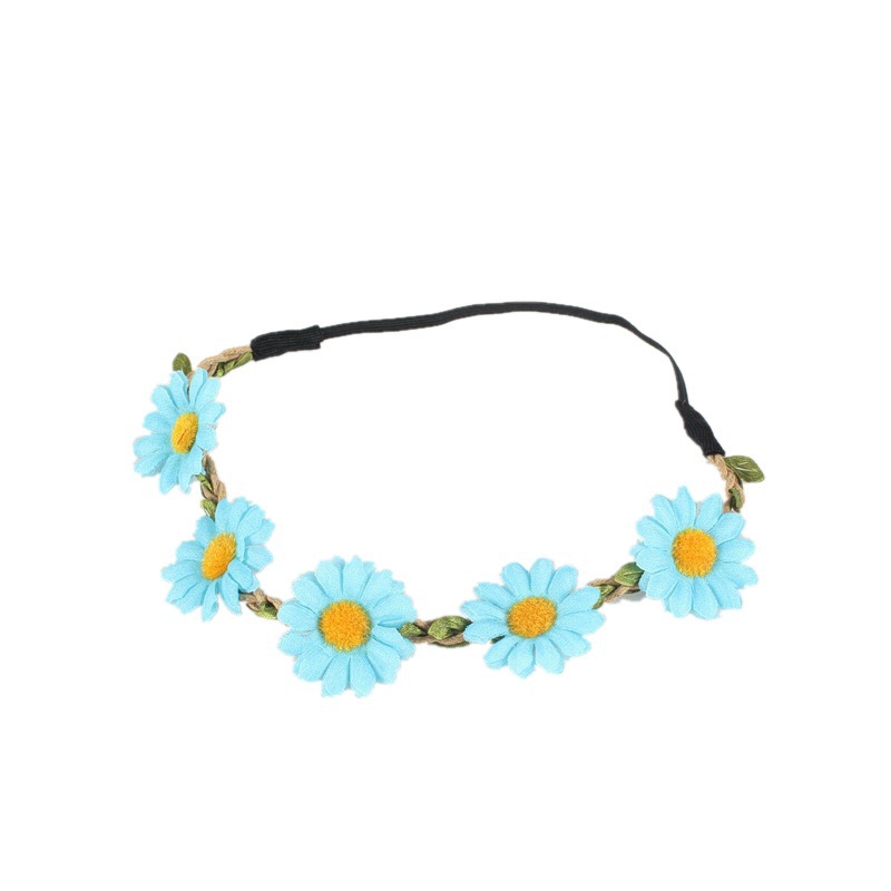 Korean bohemian holiday headdress sunflower braid hair band daisy flower hair accessories for women