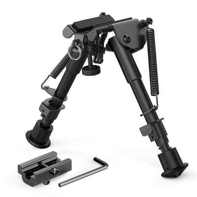 Manufacturers cross-border outdoor 6-9 inch butterfly bracket telescopic folding all-metal tactical bipod with adapter