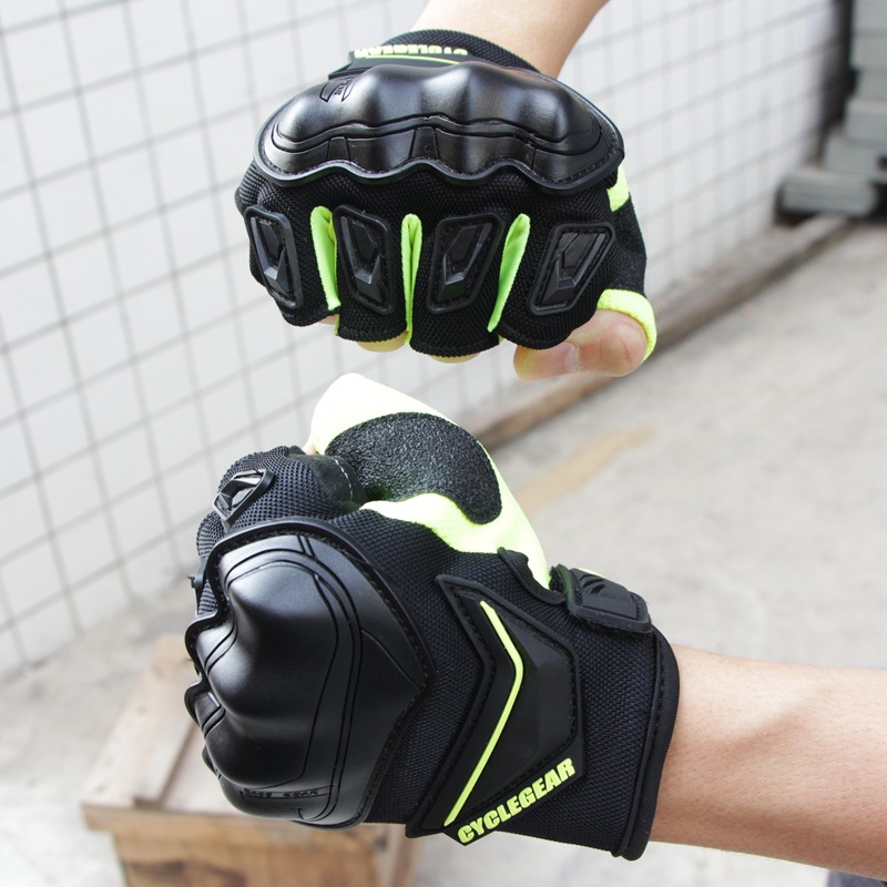Motociklu vasaras puspirksta cimdi bruņinieks pret krišanu bezceļa braukšanas cimdi Motociklu sacīkstes Four Seasons Short Gloves_voghion.com