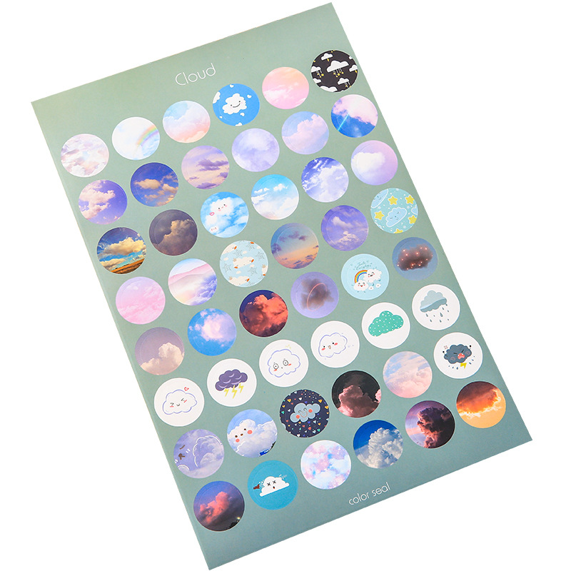 ins Morandi Color Earth Color Seal Sticker Wind Color Dot Sticker Hand Account Peripheral Card Sticker Photo Sticker