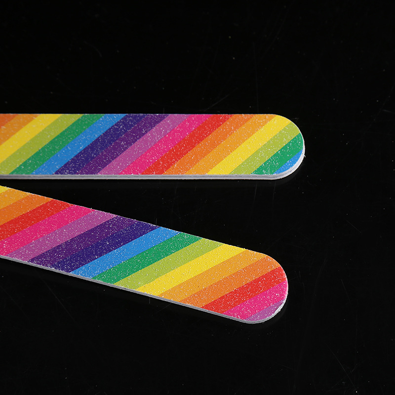 Spot rainbow nail file double-sided polishing strip nail trim trim nail tools custom wholesale