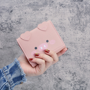 Wholesale Foreign Trade short three-fold wallet women's cartoon cute student small wallet Korean multi-card ladies wallet