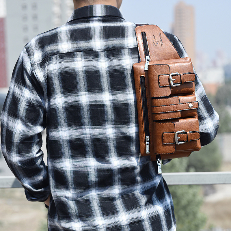Men's Bag Waist Bag Men's Crossbody Bag Fashion Chest Bag Korean Shoulder Bag Foreign Trade Explosions