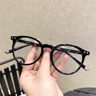 Vintage ins Style Internet Celebrity Plain Glasses Women Can Be Equipped with Myopic Oval Glasses Frame Round Face Students Korean Style Flat Glasses