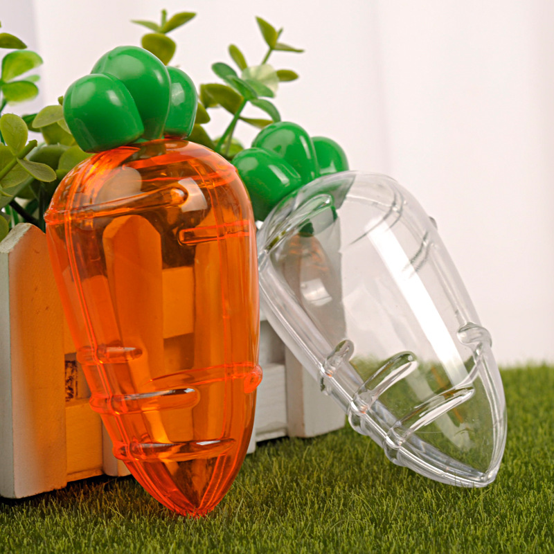 Factory direct supply Creative carrot plastic transparent Easter wedding candy box baby Full Moon gift