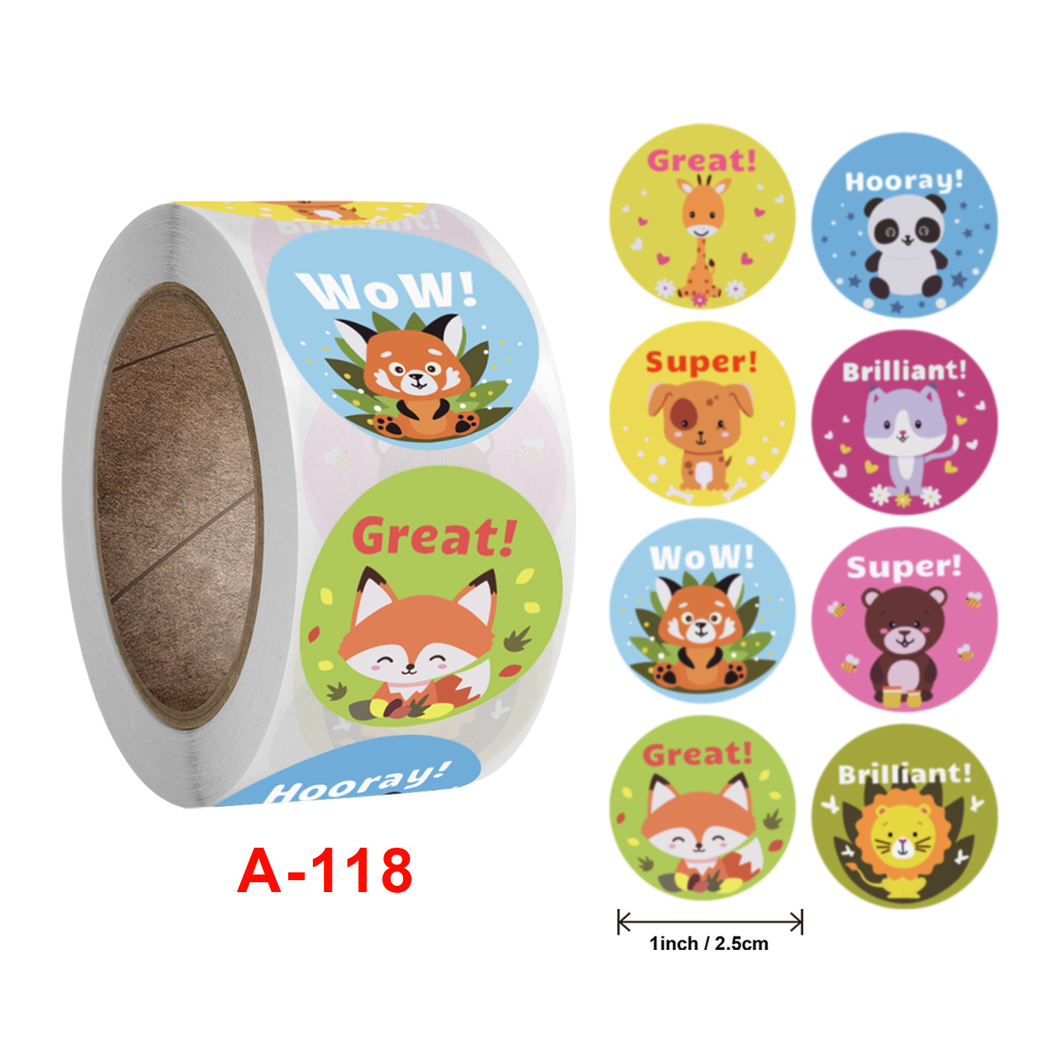 Cross-border children reward stickers, self-adhesive roll stickers, 8 types of children and teacher stationery stickers