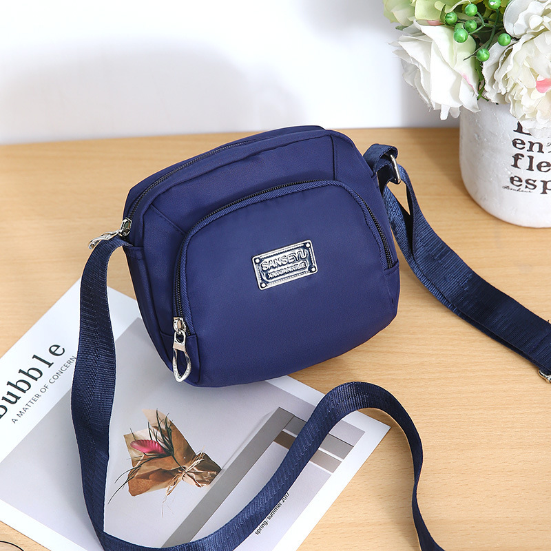 2022 Women's Bag Mini Small Bag Middle-aged and Elderly Shoulder Crossbody Bag Nylon Canvas Bag Food Buying Mobile Phone Coin Purse