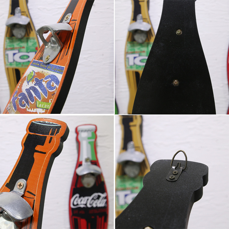 Vintage Creative Bottle Cap Opener Wooden Bottle Opener Coffee Shop Wall Decoration Hanging Decoration Bar Restaurant Wall Decoration