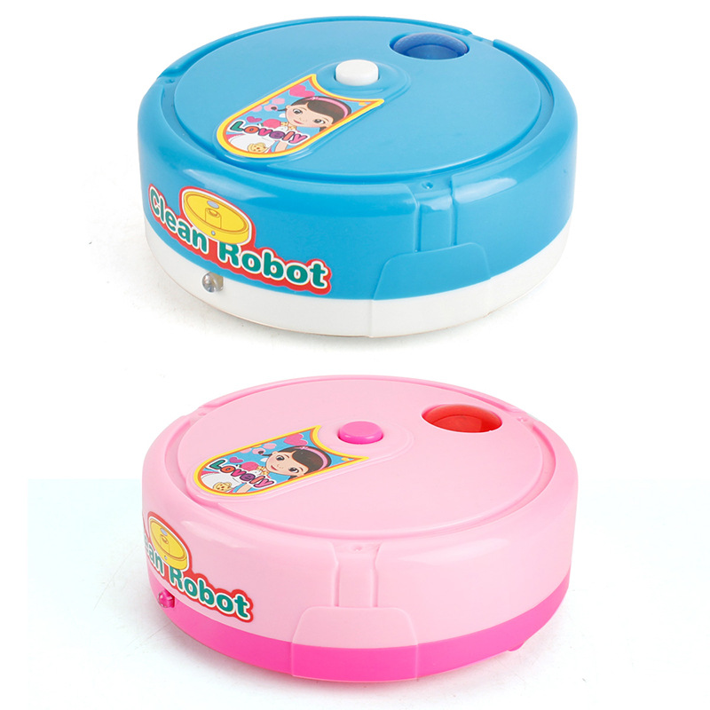 Mini sweeping robot children's simulation puzzle small household appliances with light music play house electric toys
