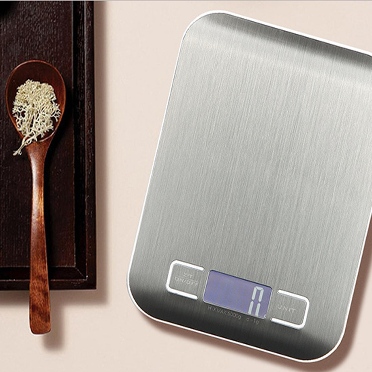 Factory wholesale flat stainless steel electronic kitchen scale 1G kitchen electronic scale baking scale medicine scale measuring scale