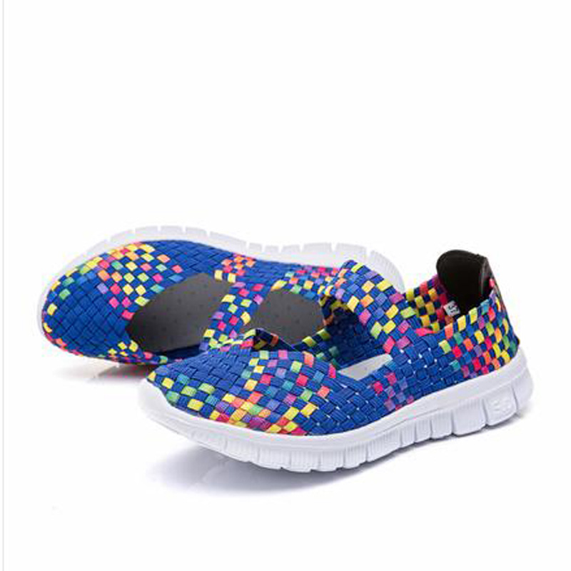 Xia Yi pedal elastic band hand woven shoes women's shoes single-layer shoes large size Flat mother shoes old Beijing cloth shoes sandals