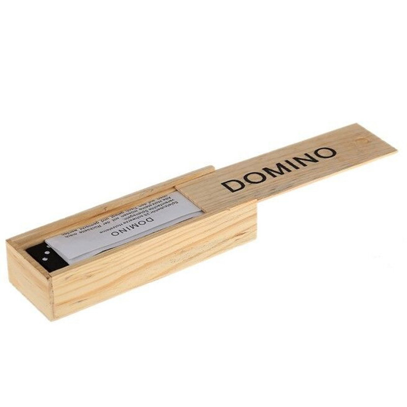 Foreign trade hot 28 pieces black dominoes wooden boxed black dominoes wooden board game teaching aids