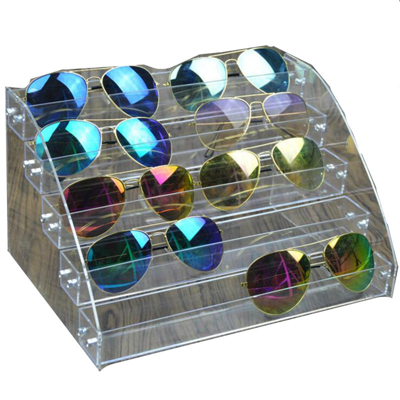 Acrylic Glasses Display Stand Transparent Material Sunglasses Display Nearby Mirror Holder Eye Props Display Stand