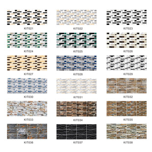 KIT001-103 Marble Rock Crystal Tile Stickers Self Adhesive Wear Resistant Floor Stickers Home Kitchen Refurbished Wall Stickers