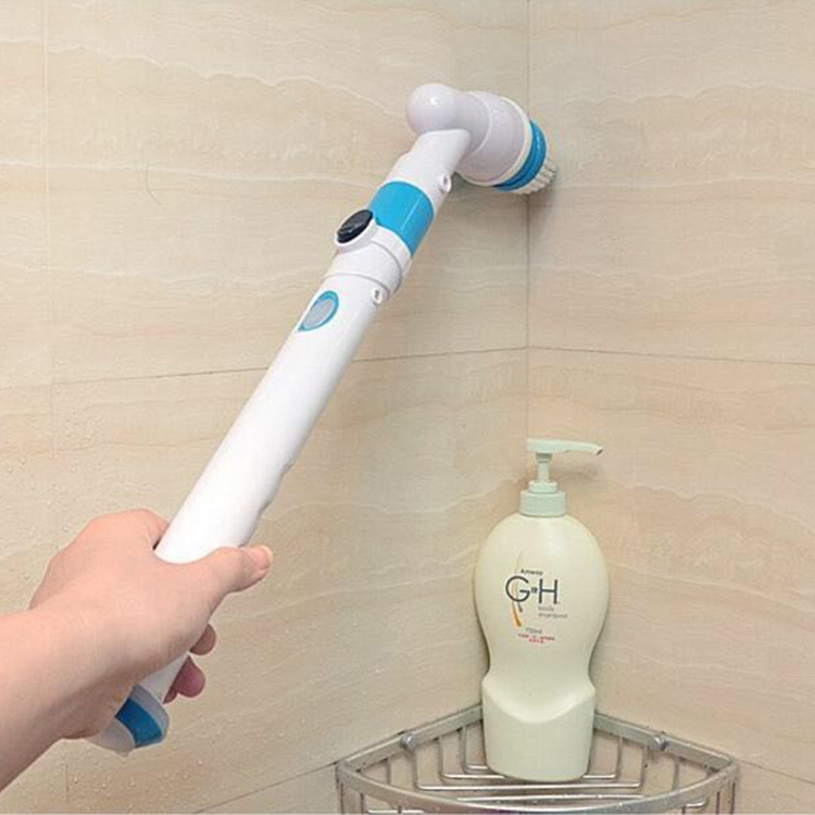 Turbo scrub Wireless Rechargeable Electric cleaning brush long handle automatic rotating telescopic water cleaning brush