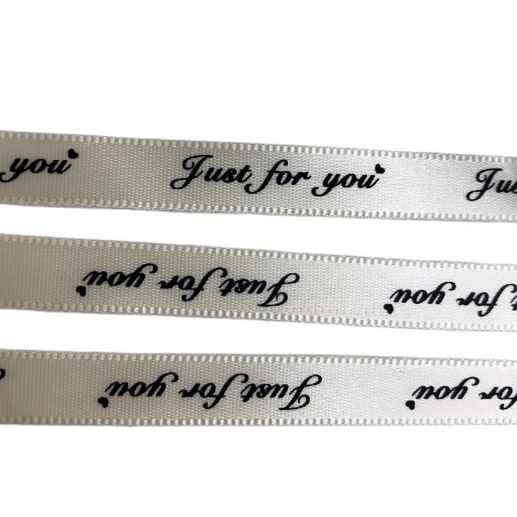 Packaging Printing ribbon justforyou English letters printing polyester tape flowers packaging ribbon 100 yards