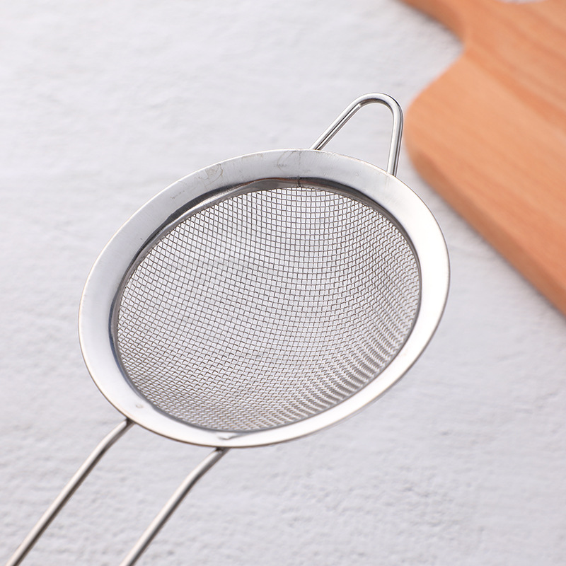 Stainless Steel Colander Kitchen Household Mesh Leakage Oil Fishing Spoon Soybean Milk Pointed Ear Mesh Leakage Flour Filter Mesh Sieve