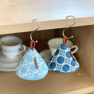 Japanese Style Cute Style Denim Embroidery Pot Cap Pot Top Cover Hat Pot Earrings Fabric Practical Decorations