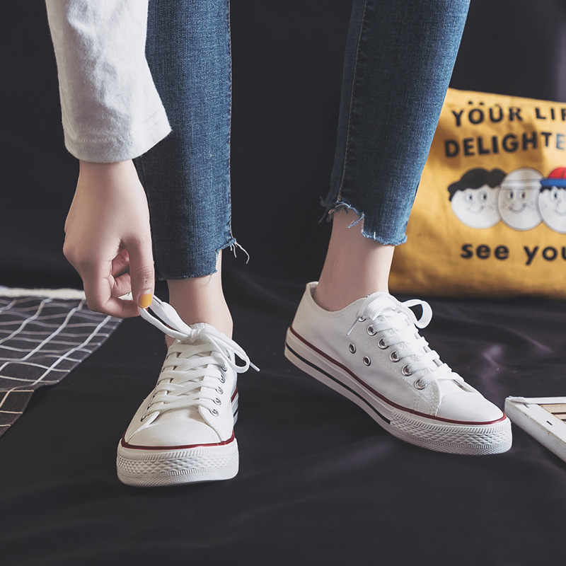 Distribution FUBU direct A01 classic evergreen canvas shoes vulcanized rubber shoes student cloth shoes low shallow women's shoes