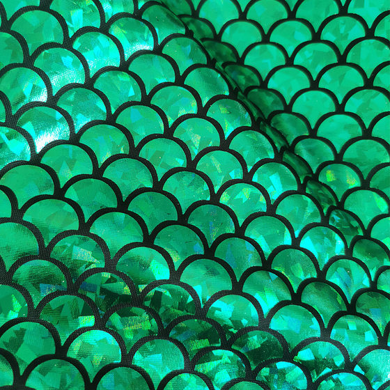 Factory Direct supply non-cracking small fish scales laser glass fragments elastic bronzing fabric mermaid clothing fabric