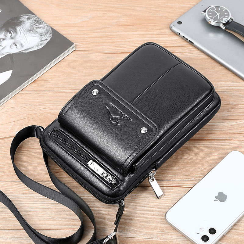 Baodi Kangaroo Waist Bag Men's Mobile Phone Bag Wearing Belt Large Capacity Shoulder Bag Crossbody Foreign Trade Men's Bag 2011 Cross-Border