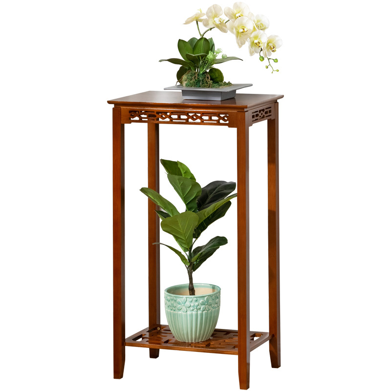 Balcony Flower Shelf for Hall Flower Pot Shelf for Living Room Plant Shelf Wooden Floor-Standing Indoor Movable Fleshy Flower Shelf