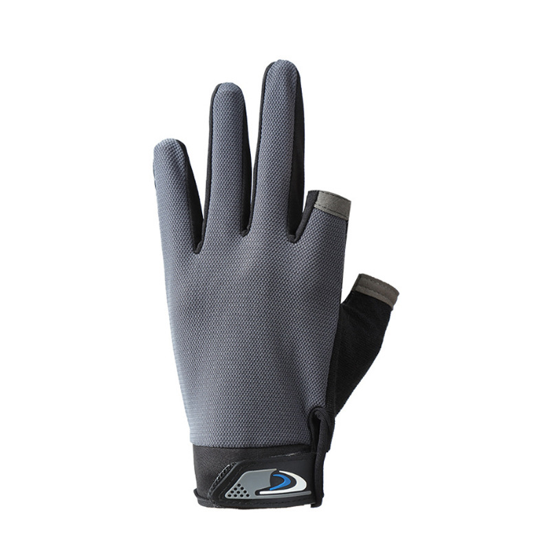 Outdoor fishing gloves fly crack Road leakage two fingers high elasticity driving sports touch screen Express take-out writing riding gloves_voghion.com