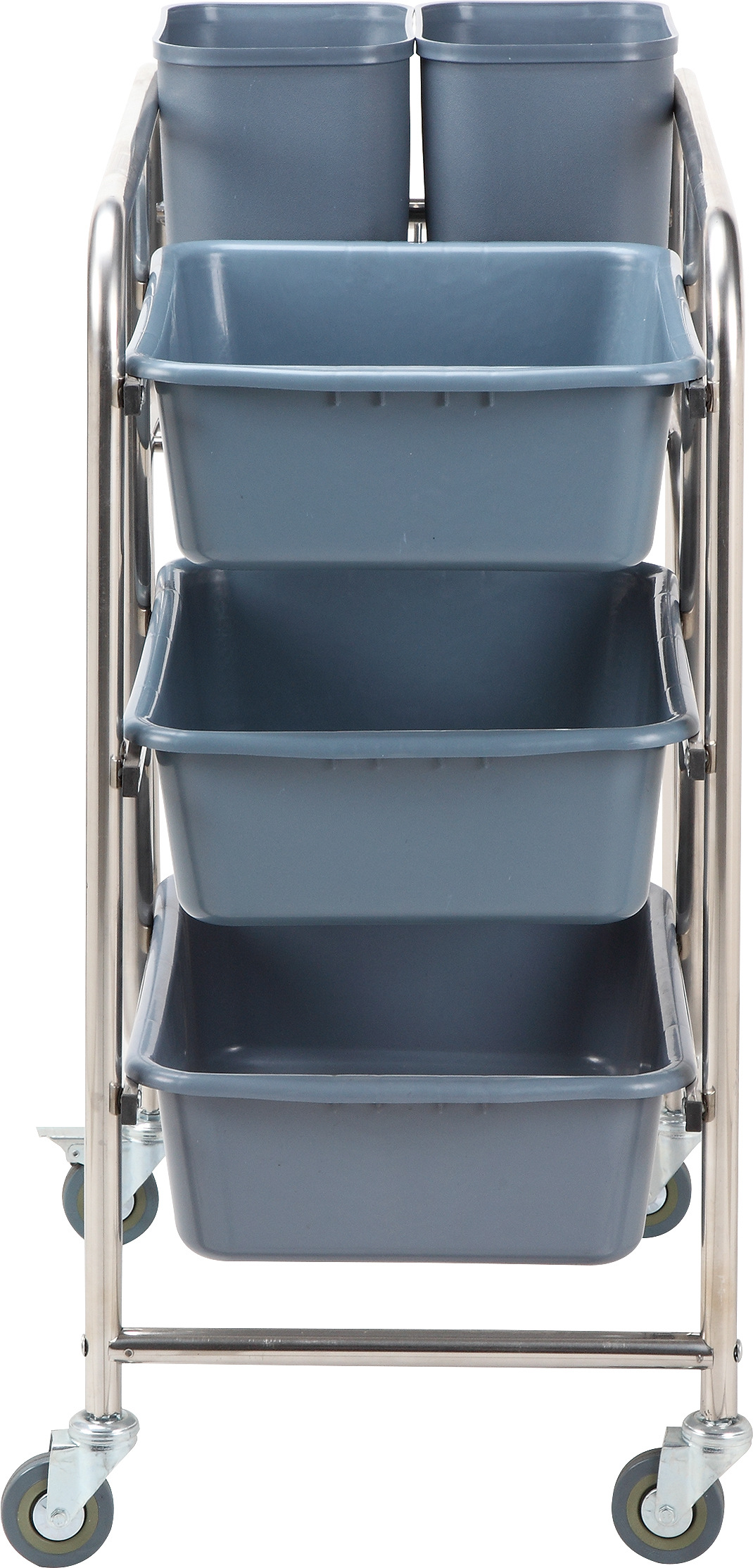Hotel Hotel Dinner Plate Collection Car Three-Layer Stainless Steel Dining Car Round Tube Bent Foot Collection Cart Trolley