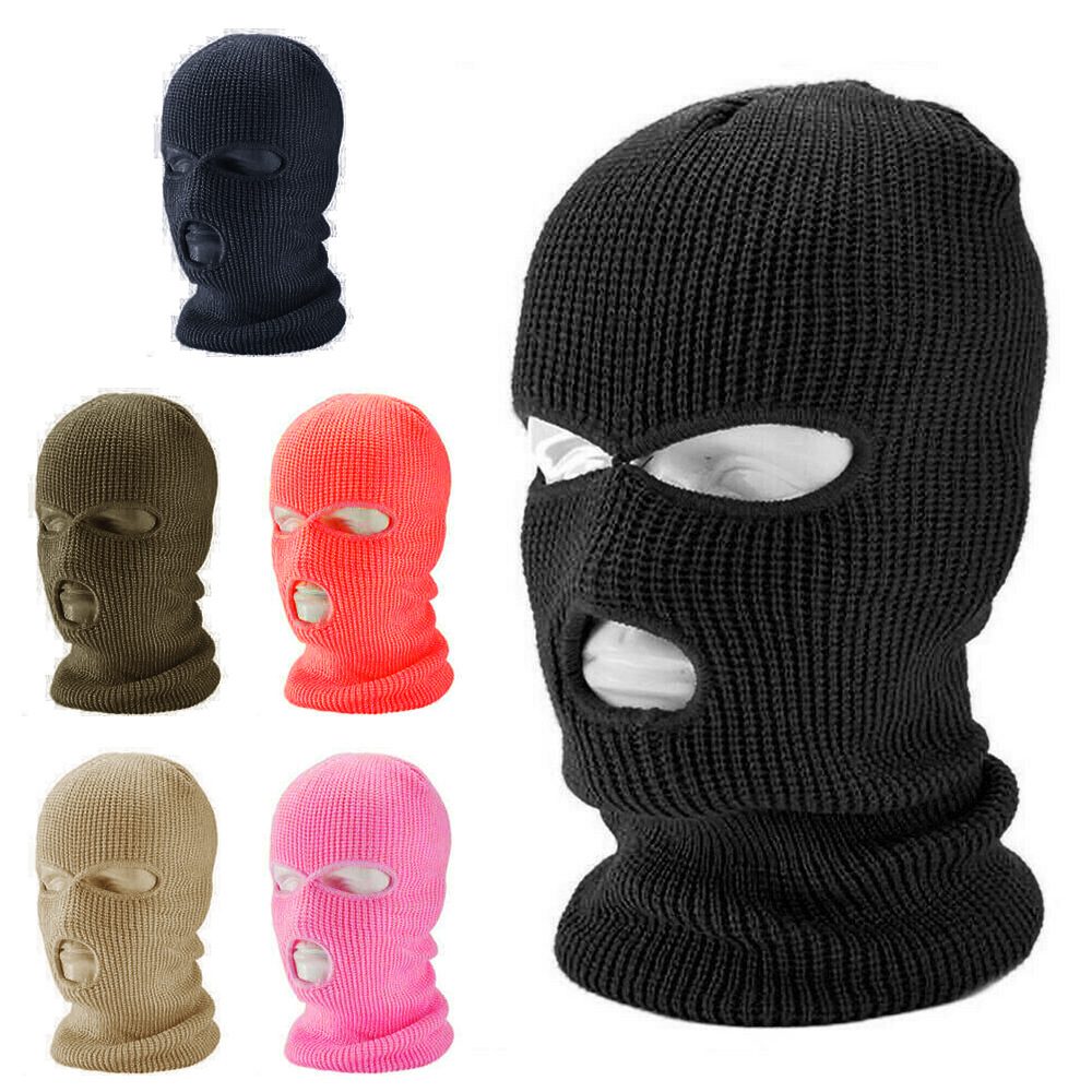 Winter Warm Mask Spot Headgear Ski Cold Riding Three Hole Wool Knitted Hat Sports Headgear Mask
