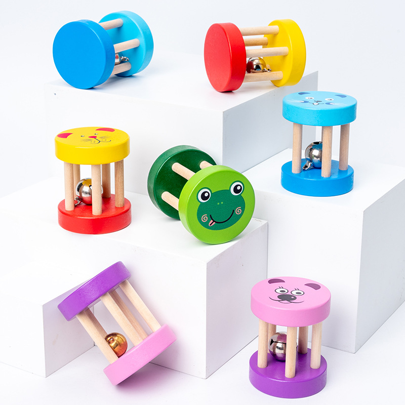 Wodi Wooden Rattle Orff Musical Instrument Kindergarten Teaching Aids Enlightenment Cage Bell Early Education Educational Soothing Parent-Child Toys
