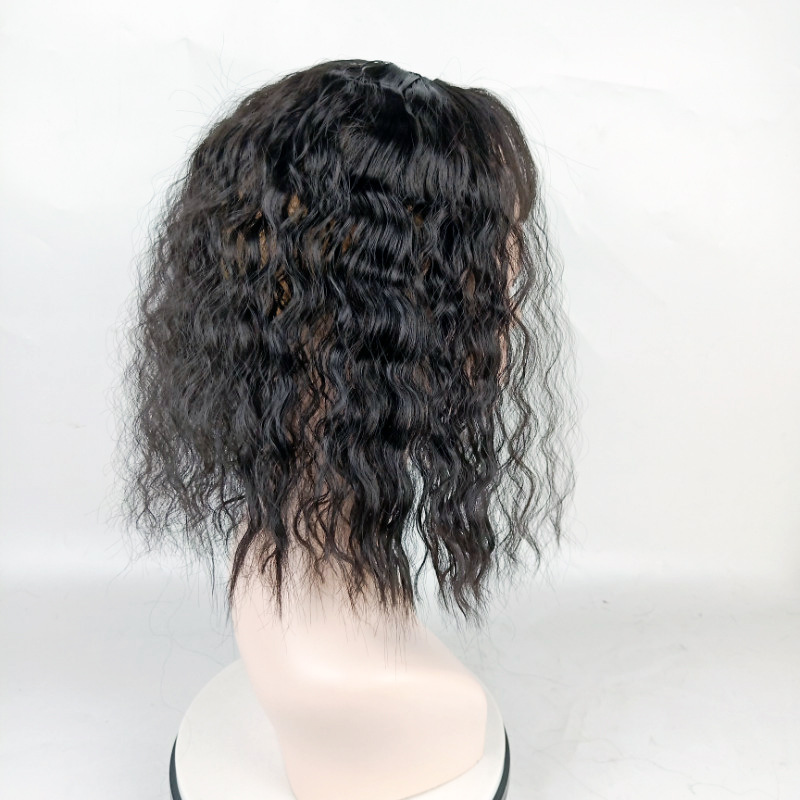 Parrucca di capelli artificiali Pezzo di ristampa in testa Pezzo di frangia finta Donna Capelli ricci caldi di mais Copertura per capelli bianchi Cuscinetto per capelli naturali Traspirante_voghion.com