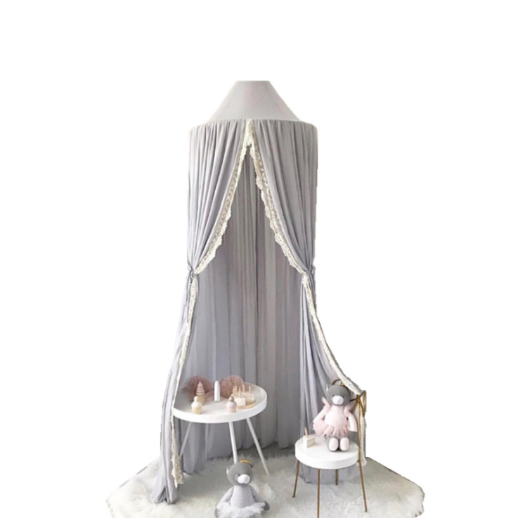 Ins Nordic Style Chiffon Lace Dome Mosquito Net Children's Room Chiffon Lace Dome Mosquito Net Bed Mantle Decoration