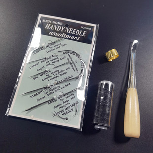 Leather Craft Wax Line Package Leather Hand Sewer Set Leather Tools (Small Black Line Tool Set)