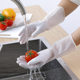 Two-color Household Cleaning and Washing Gloves Kitchen Washing and Washing Clothes Rubber Thin Durable Waterproof Plastic