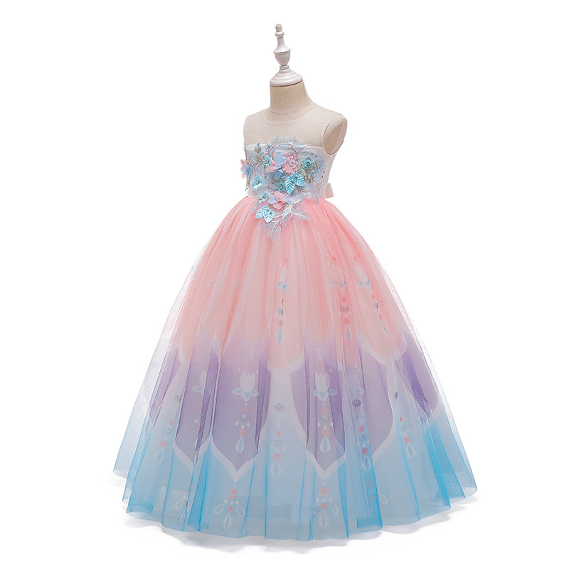 2022 Girls Skirt Summer New Children Mesh Dress Girls Princess Dress Girls Dress Evening Dress