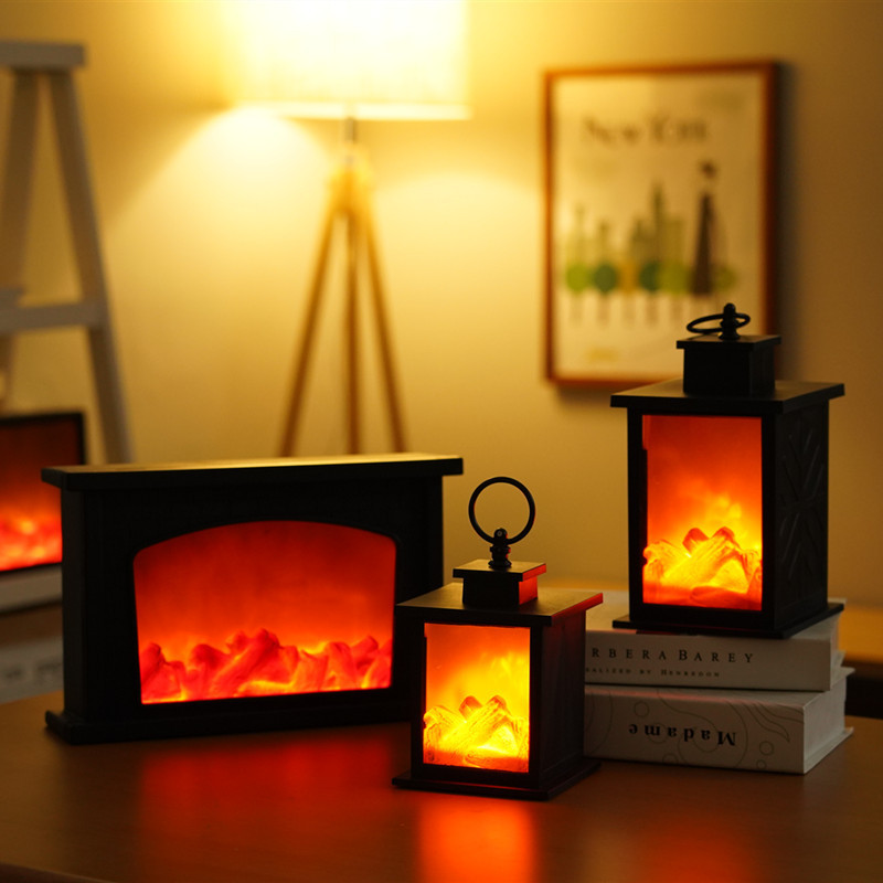 LED creative home fireplace Lights Flame lights modeling lights Nordic style decorative lights Christmas crafts ornaments