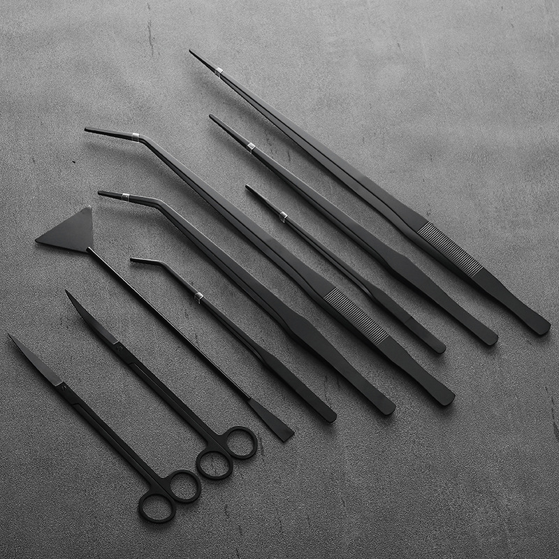 Hair black water grass Tweezers Stainless steel scissors fish tank cleaning landscaping tools water grass scissors algae scraping knife