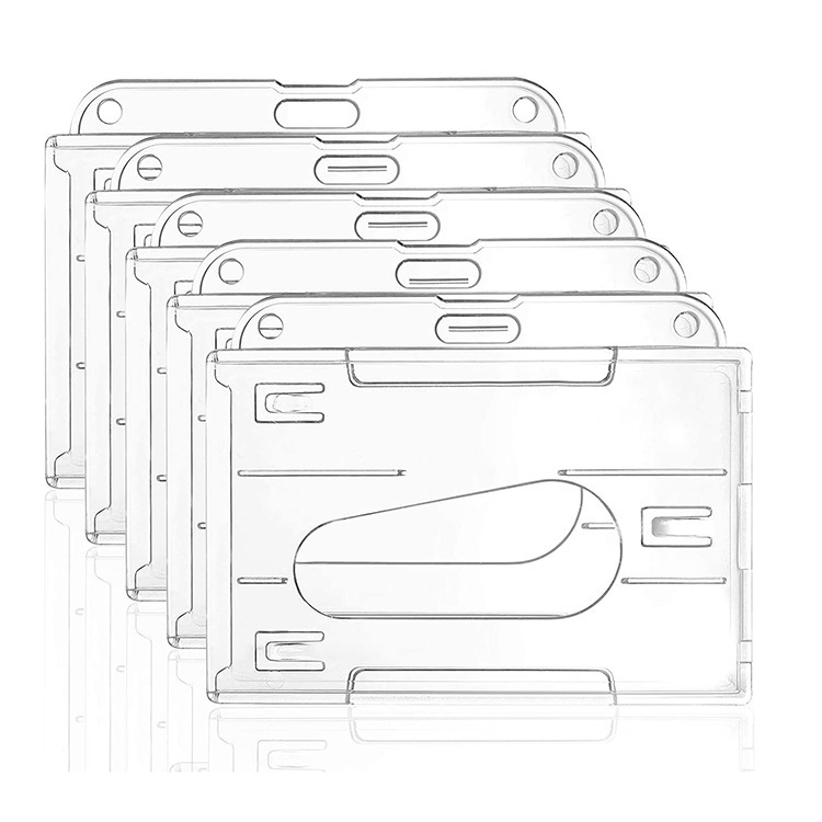 超透明ハード Ps プラスチック Id カードホルダーバスアクセスカードホルダー Pc デュアルユースアクセスコントロールダブルスリーブ|undefined