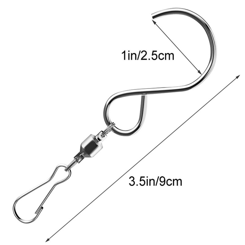 Factory direct S-type rotating bearing hook wind spin tail rotating hook Billboard wind chime hook stainless steel