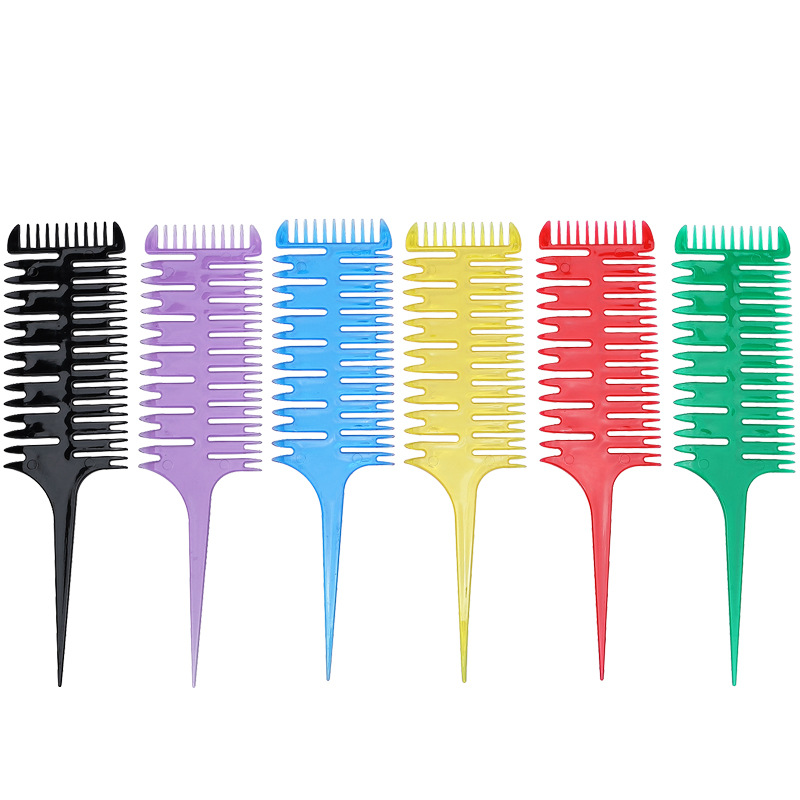 Art highlights pointed tail comb hair dye brush plastic styling comb partition coil comb ribs comb factory direct supply