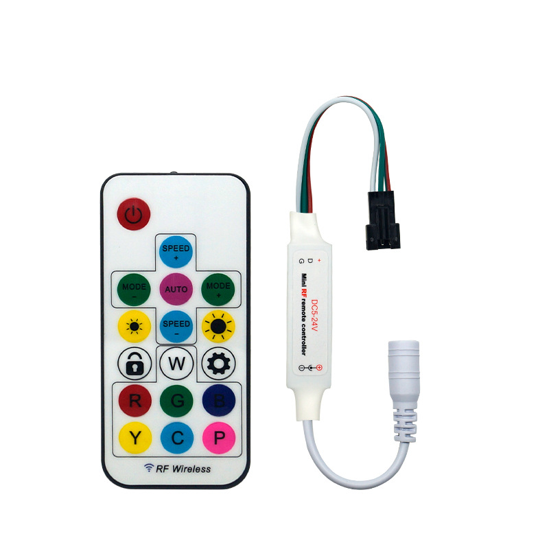 Wireless RF RF controller mini magic color 2811/FW1903/16703/2812 full color light bar controller