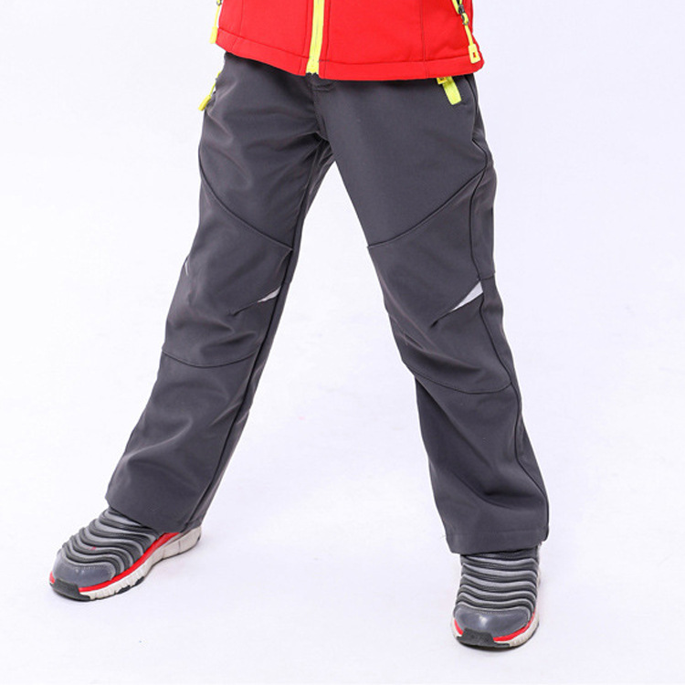 Children's Rush Pants Soft Shell Pants Mountaineering Pants for Boys and Girls Waterproof Warm Velvet Warm Pants Outdoor Children's Wear Cross-Border
