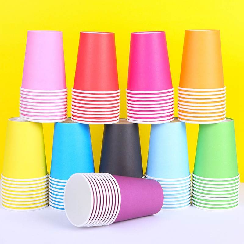 Color Paper Cup Kindergarten Handmade Material Disposable Thickened Paper Cup Art DIY Material Children Handmade